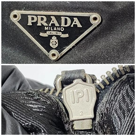 PRADA Tessuto Nylon/ Leather Shoulder Bag Black